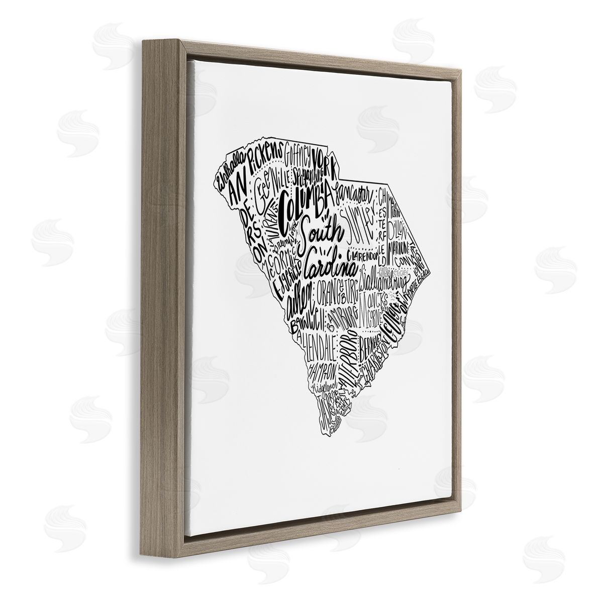 The Saturday Evening Post South Carolina State Cities Brown Floating Frame Canvas Wall Art Print