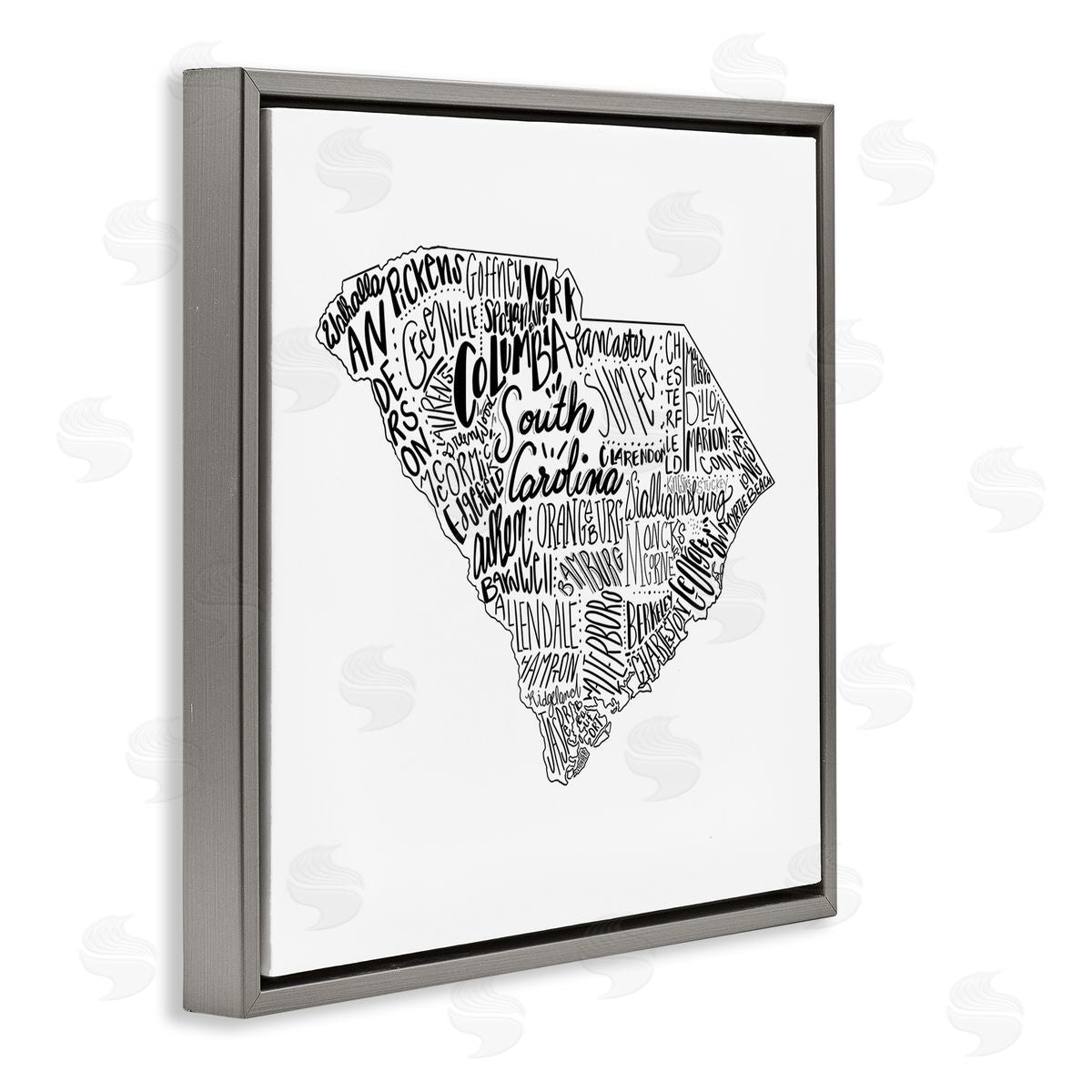 The Saturday Evening Post South Carolina State Cities Gray Floating Frame Canvas Wall Art Print