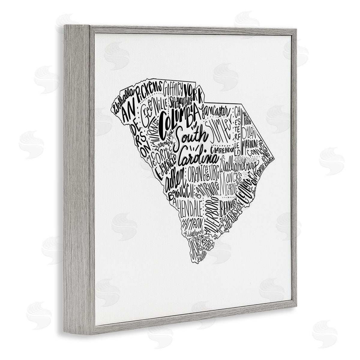 The Saturday Evening Post South Carolina State Cities Gray Framed Glicee Wall Art Print