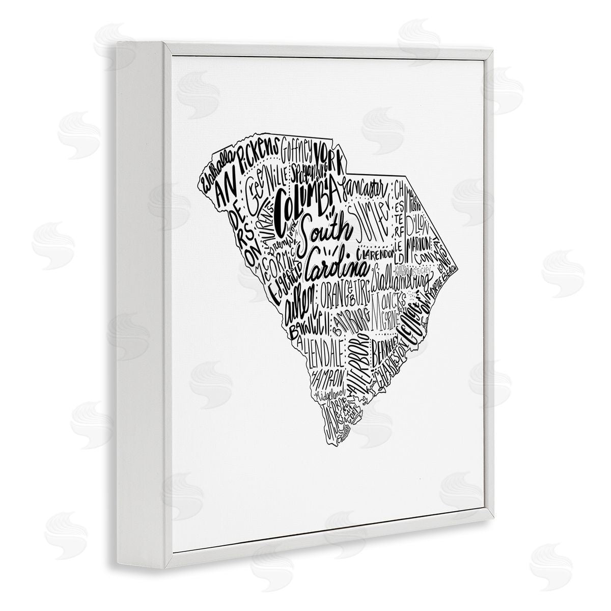The Saturday Evening Post South Carolina State Cities White Framed Glicee Wall Art Print