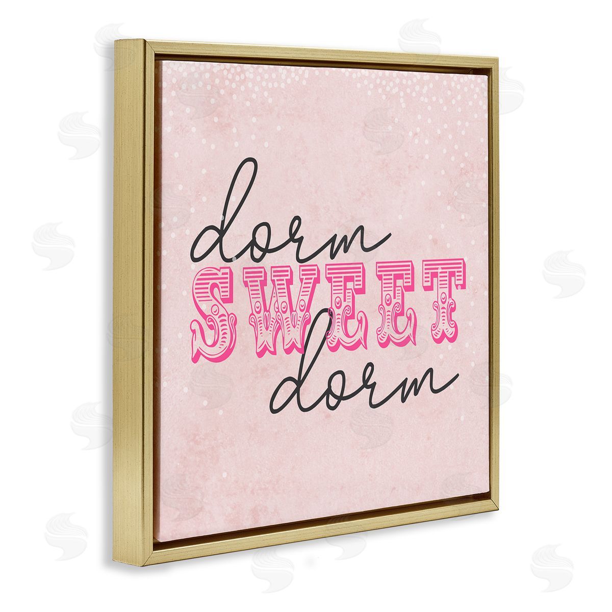 SunDance Group LLC Sweet Dorm Detailed Typography Gold Floating Frame Canvas Wall Art Print