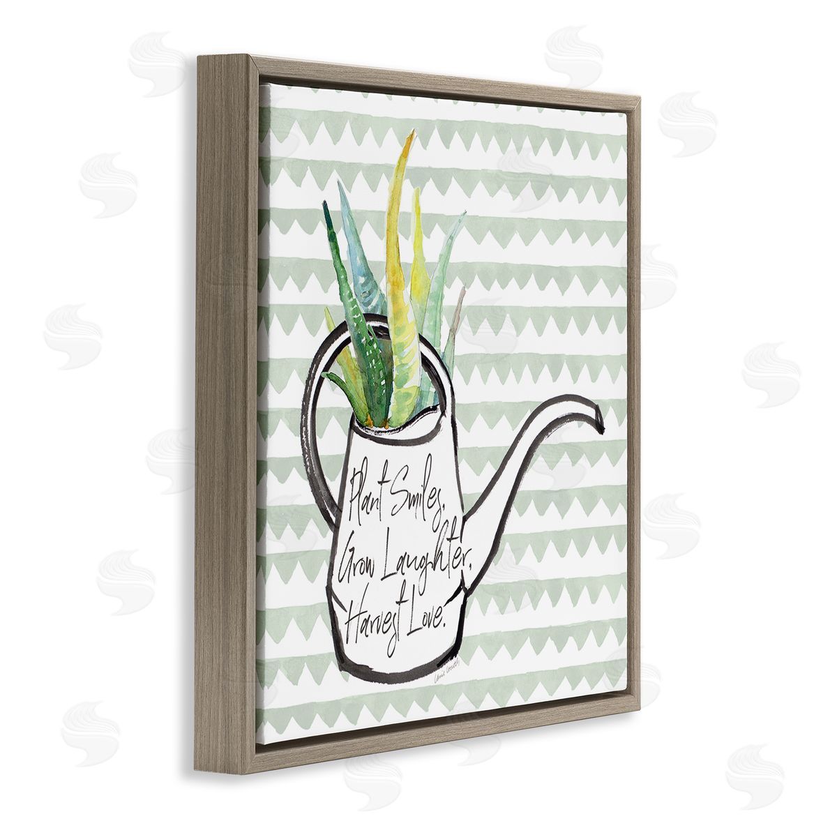 Lanie Loreth Uplifting Gardening Quote Brown Floating Frame Canvas Wall Art Print