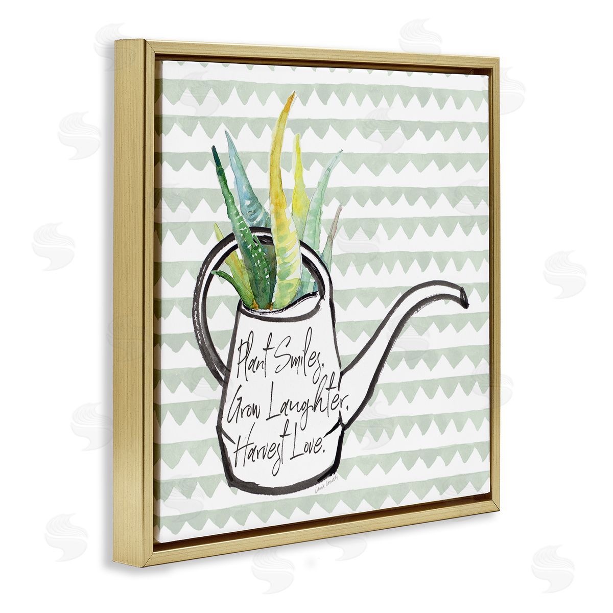 Lanie Loreth Uplifting Gardening Quote Gold Floating Frame Canvas Wall Art Print
