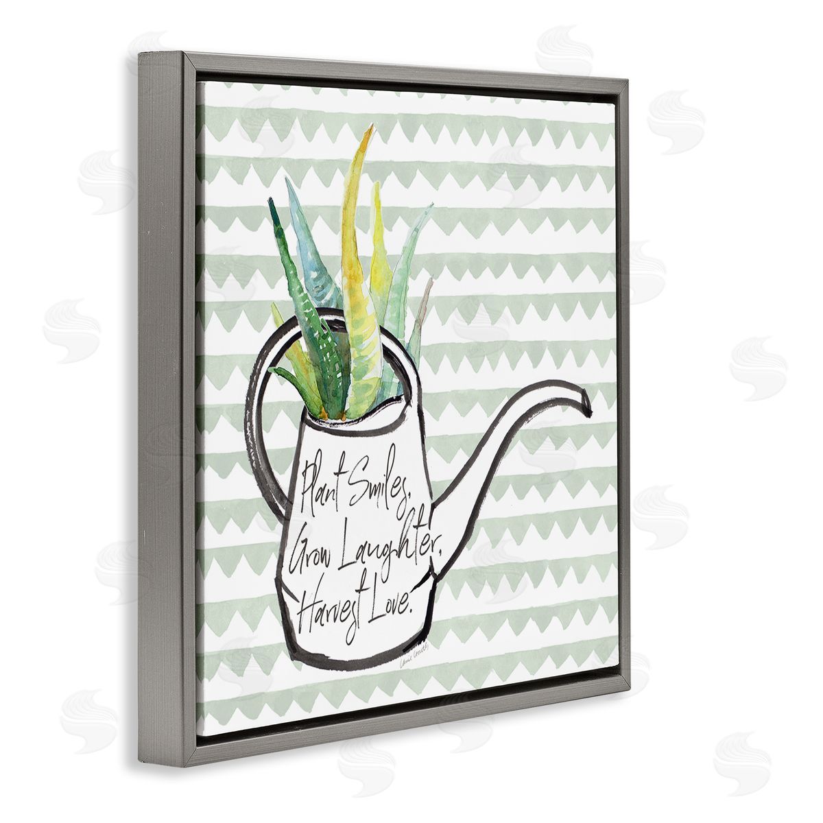 Lanie Loreth Uplifting Gardening Quote Gray Floating Frame Canvas Wall Art Print