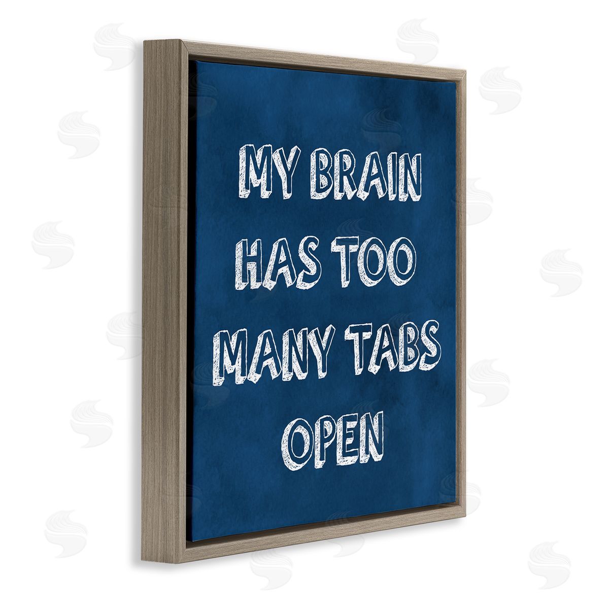 SunDance Group LLC Distracted Humor Phrase Brown Floating Frame Canvas Wall Art Print