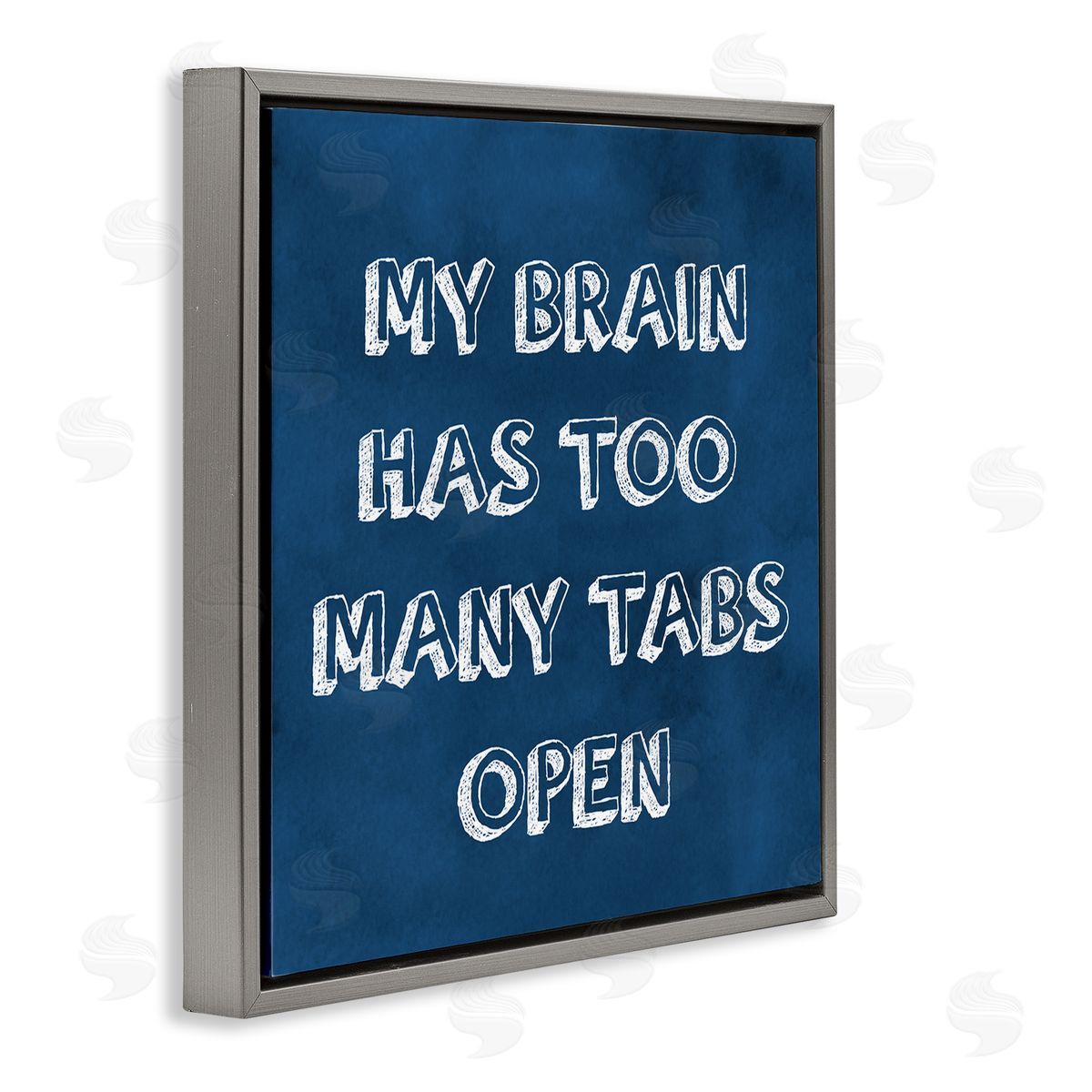 SunDance Group LLC Distracted Humor Phrase Gray Floating Frame Canvas Wall Art Print