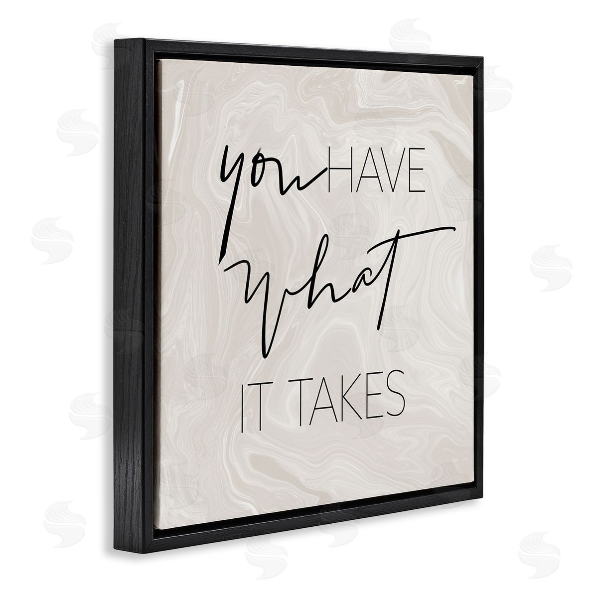 SunDance Group LLC What It Takes Motivational Phrase Black Floating Frame Canvas Wall Art Print