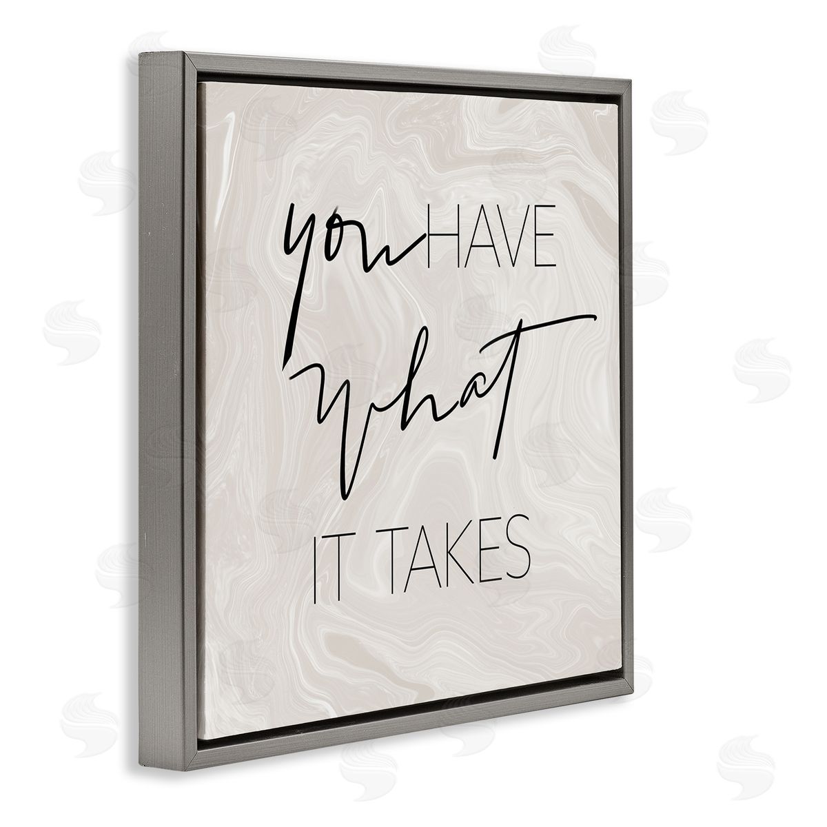 SunDance Group LLC What It Takes Motivational Phrase Gray Floating Frame Canvas Wall Art Print