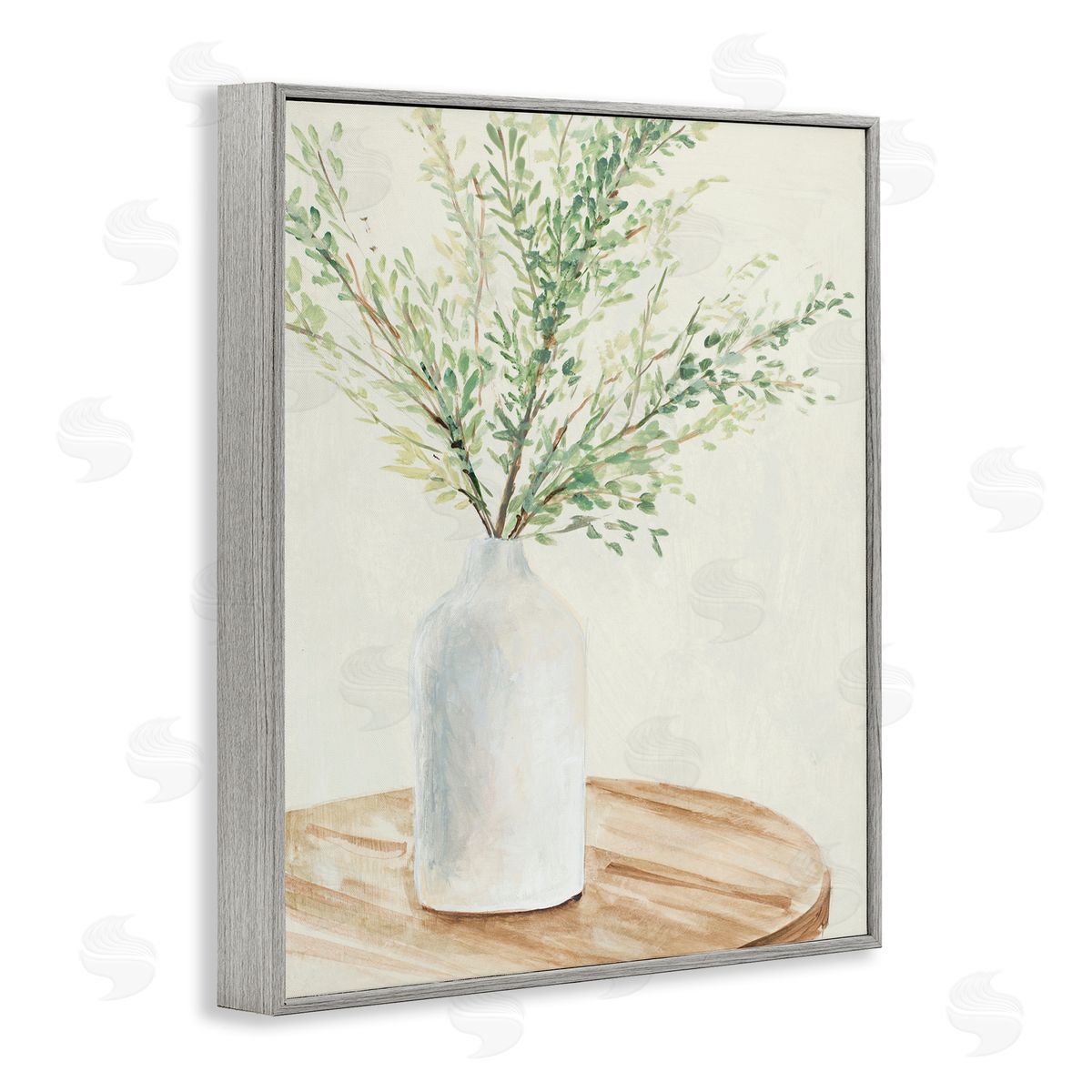 Tranquil Botanical Still Life Grey Frame Print Wall Art, Home Decor by Lanie Loreth