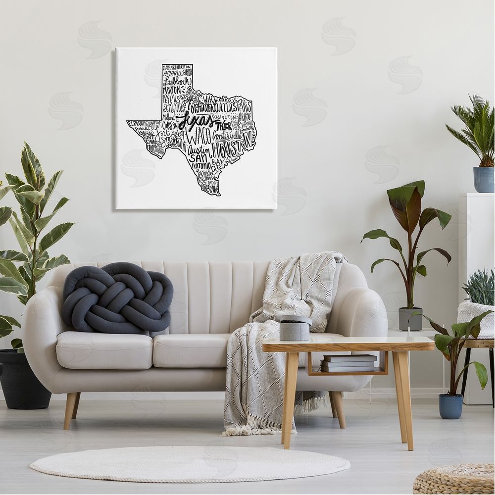 The Saturday Evening Post Texas State Typography Canvas Wall Art in Room
