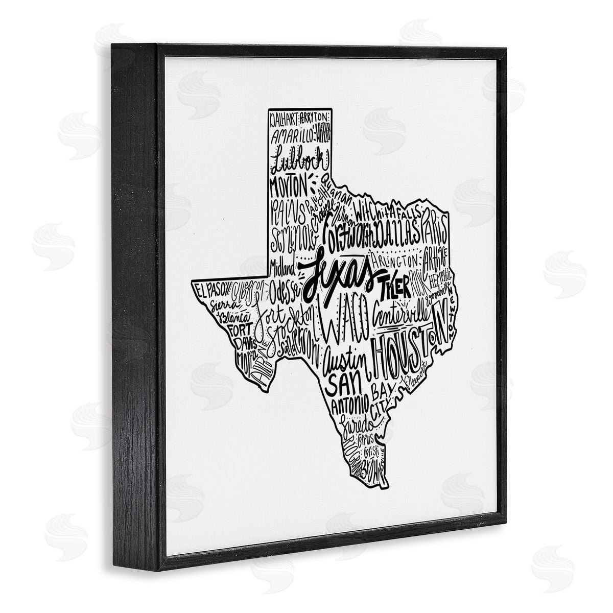 The Saturday Evening Post Texas State Typography Black Framed Glicee Wall Art Print