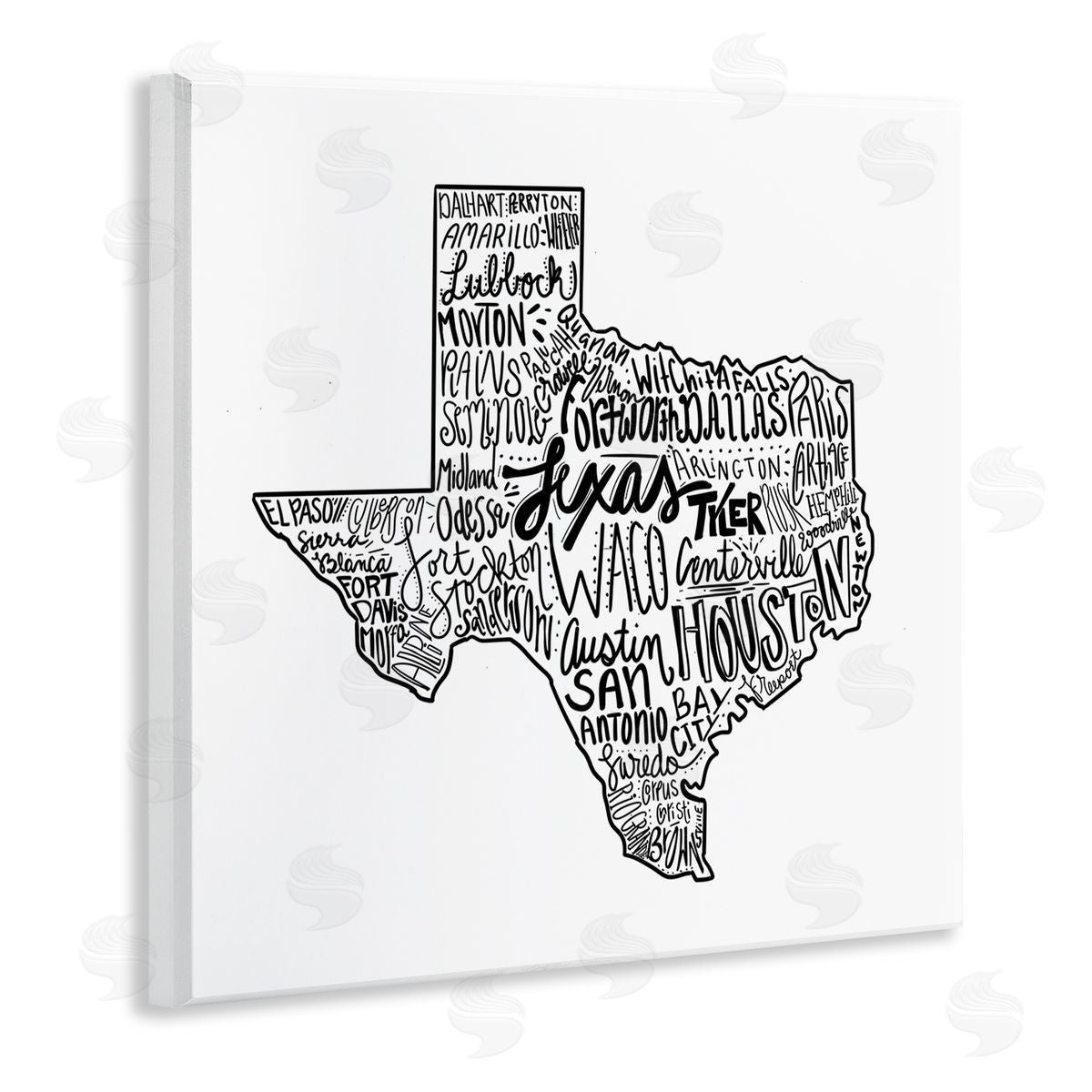 The Saturday Evening Post Texas State Typography Wooden Wall Plaque Art Print