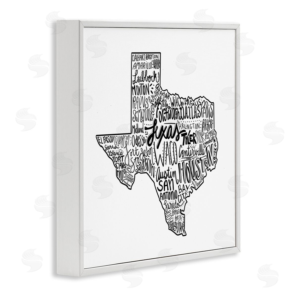 The Saturday Evening Post Texas State Typography White Framed Glicee Wall Art Print