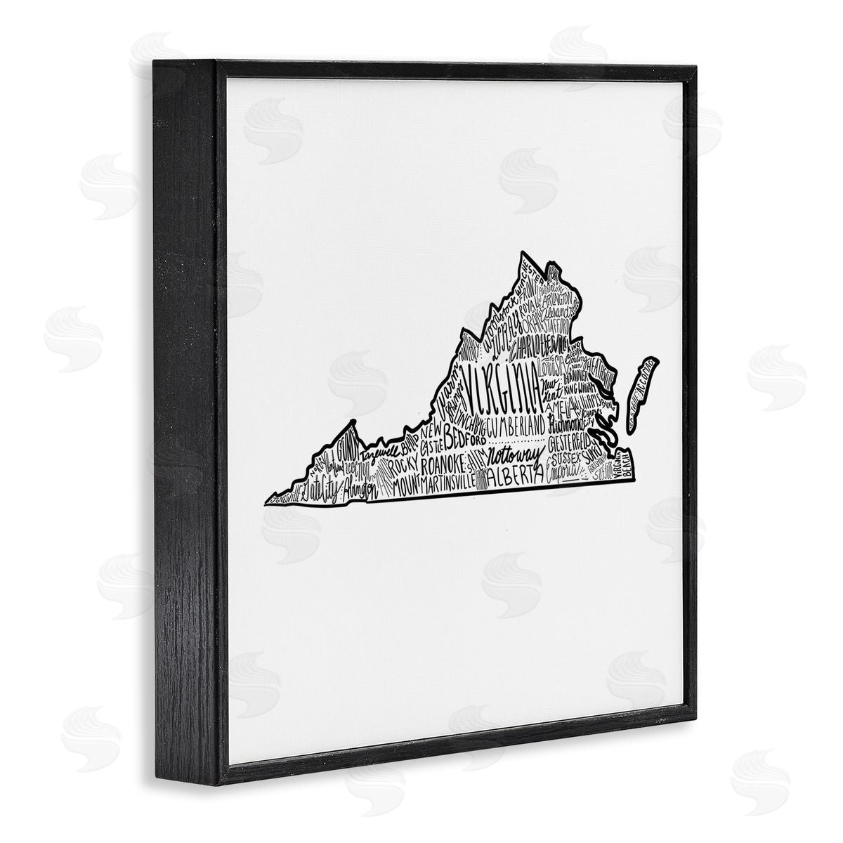 The Saturday Evening Post Virginia Typography Cities Black Framed Glicee Wall Art Print