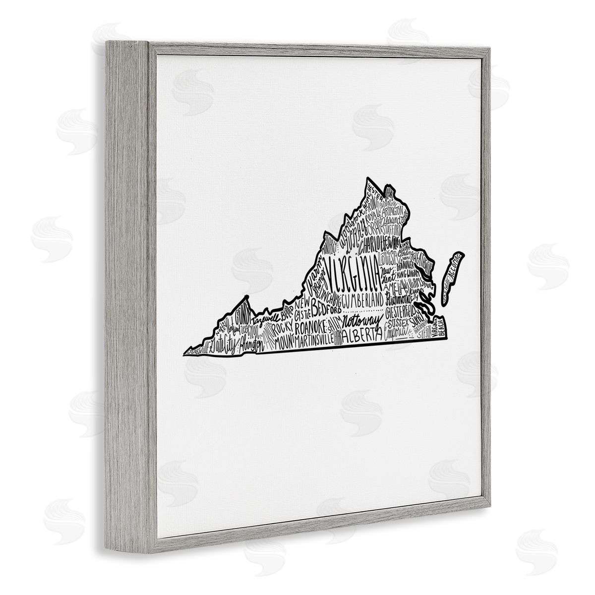 The Saturday Evening Post Virginia Typography Cities Gray Framed Glicee Wall Art Print