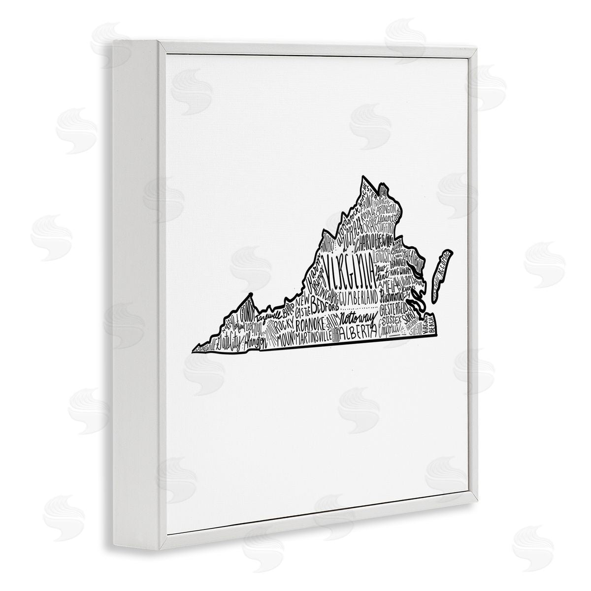 The Saturday Evening Post Virginia Typography Cities White Framed Glicee Wall Art Print