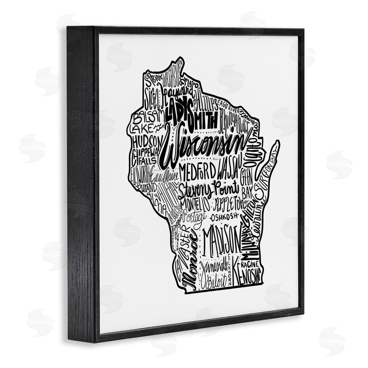 The Saturday Evening Post Wisconsin City Typography Black Framed Glicee Wall Art Print