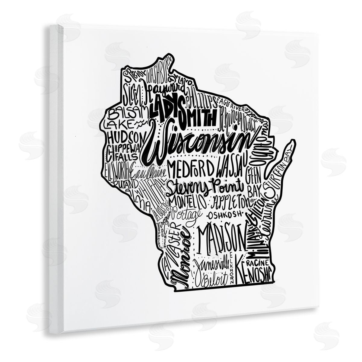 The Saturday Evening Post Wisconsin City Typography Wooden Wall Plaque Art Print