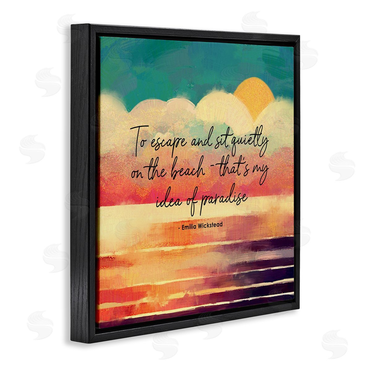 Ziwei Li To Escape Paradise Phrase Black Floating Frame Canvas Wall Art Print