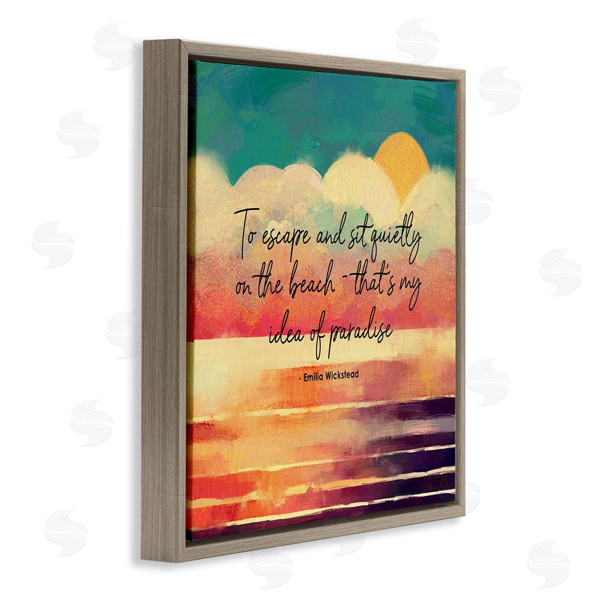 Ziwei Li To Escape Paradise Phrase Brown Floating Frame Canvas Wall Art Print