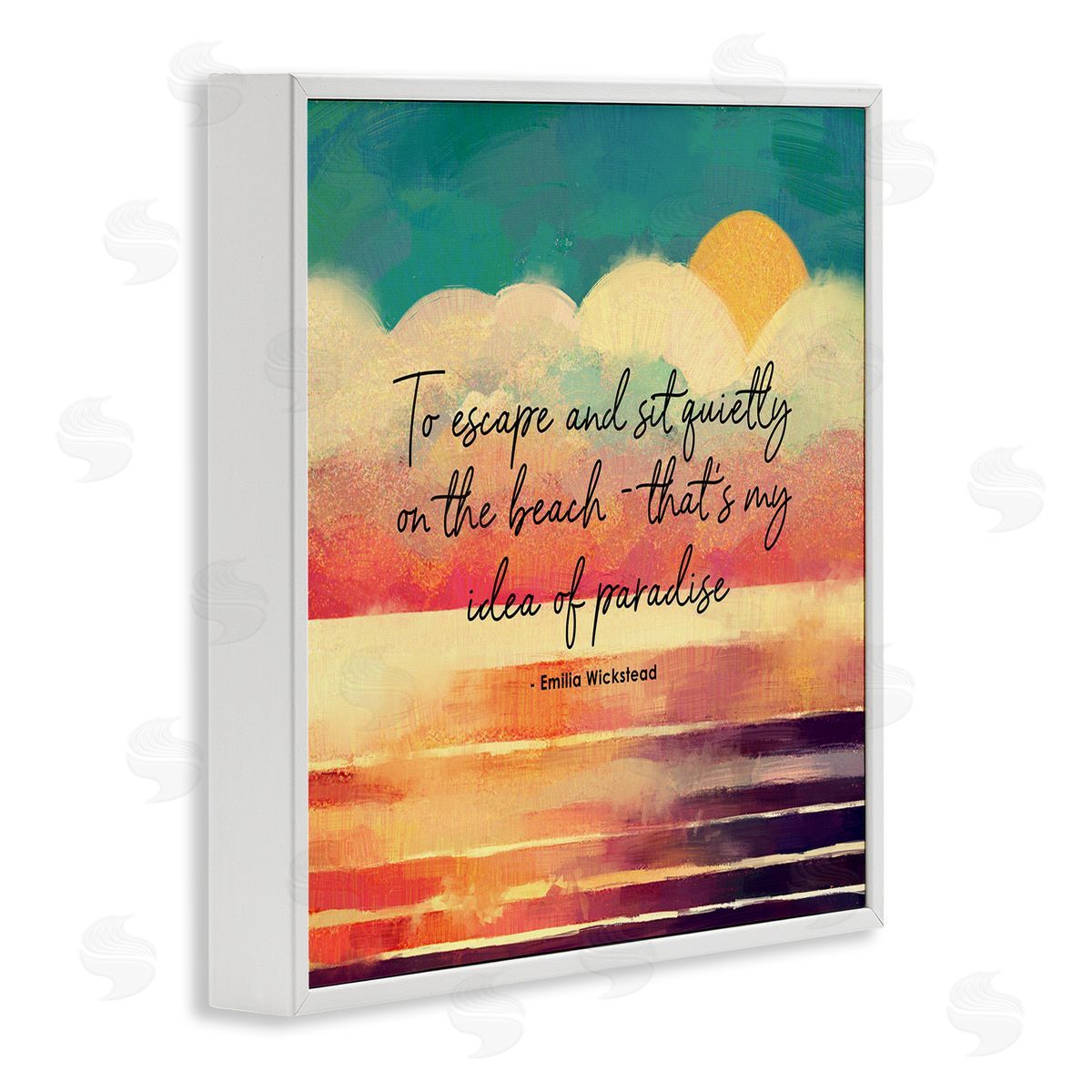 Ziwei Li To Escape Paradise Phrase White Framed Glicee Wall Art Print