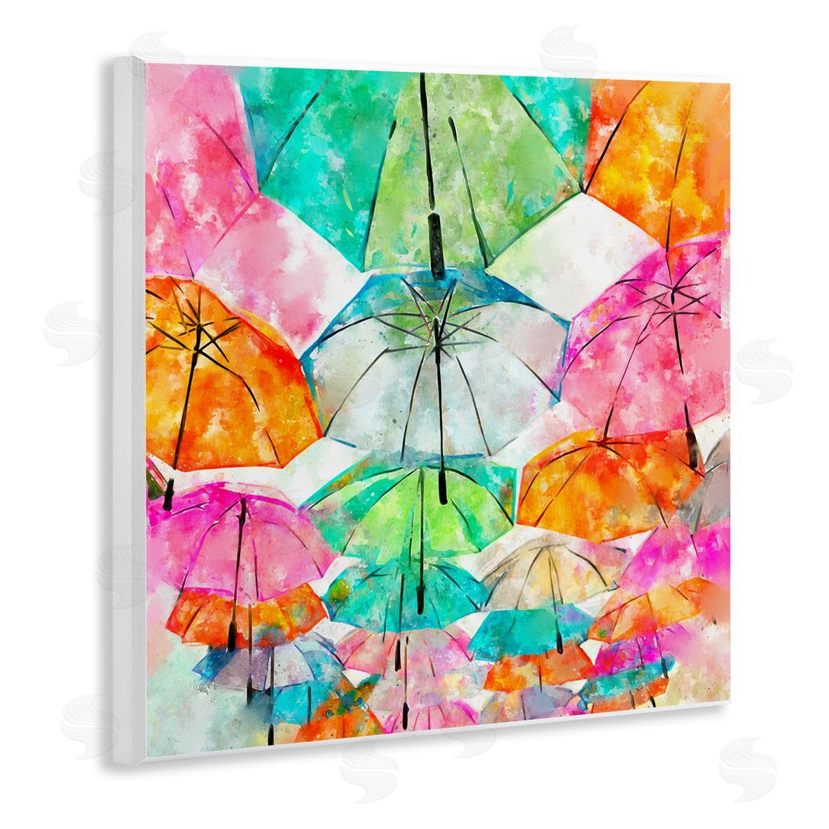 Ziwei Li Modern Bold Varied Umbrellas Wooden Wall Plaque Art Print