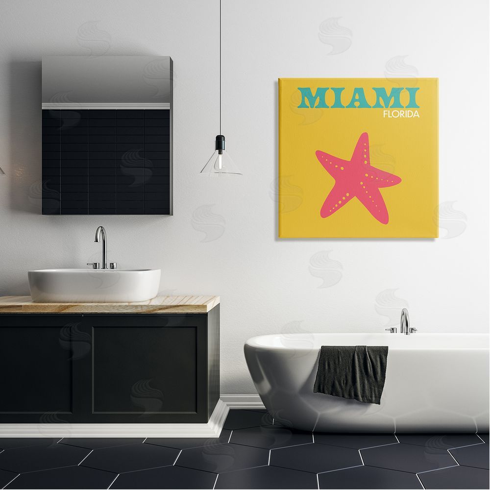 The Saturday Evening Post Vivid Miami Starfish Silhouette  Canvas Wall Art in Room