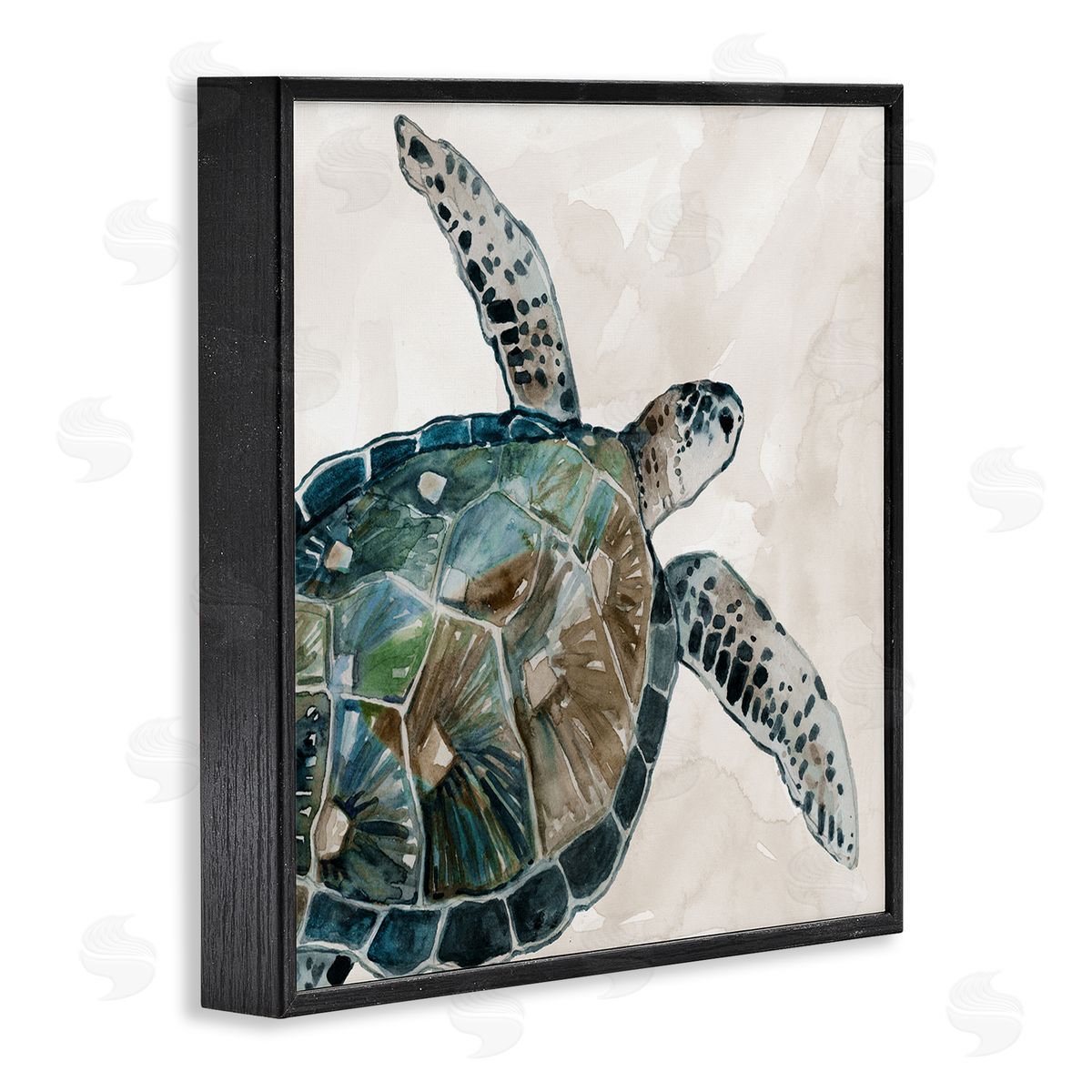 Carol Robinson Brown Tortoise Sea Life Black Framed Glicee Wall Art Print