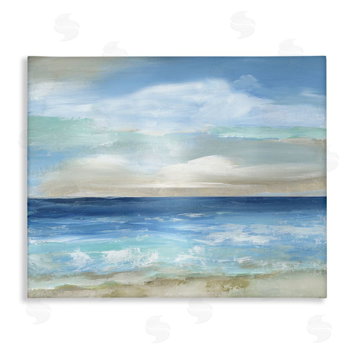 Crashing Ocean Ripples Scenery Canvas Wall Art, Home Decor by Nan