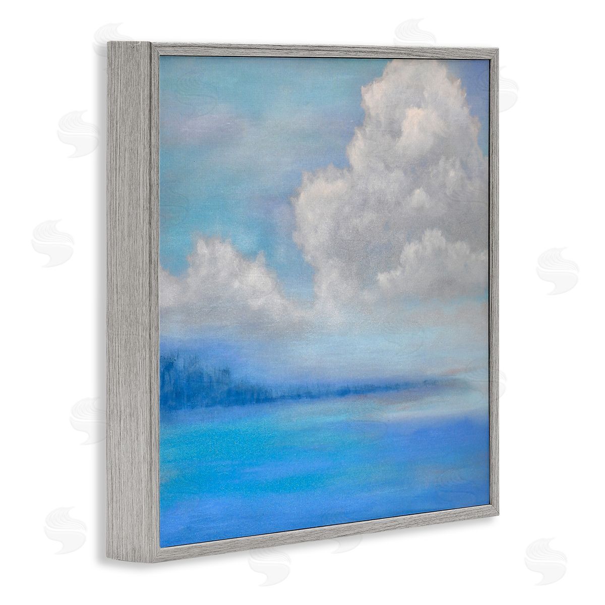 Catherine Andersen Vivid Blue Ocean Clouds  Gray Framed Glicee Wall Art Print
