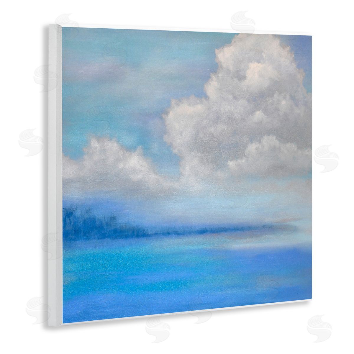 Catherine Andersen Vivid Blue Ocean Clouds  Wooden Wall Plaque Art Print