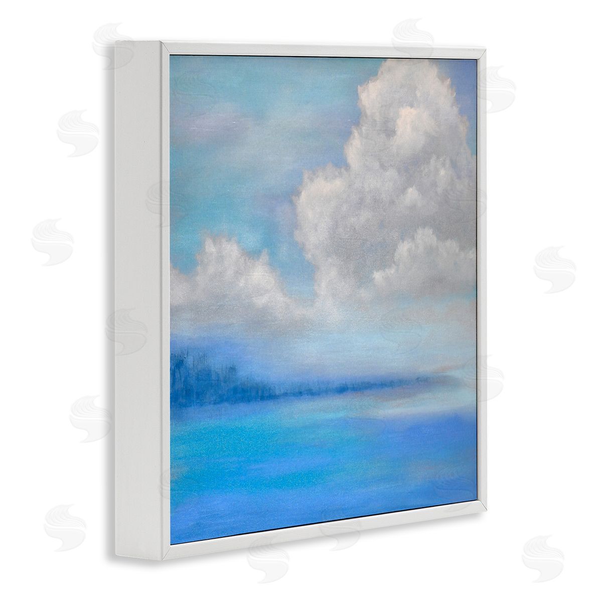 Catherine Andersen Vivid Blue Ocean Clouds  White Framed Glicee Wall Art Print