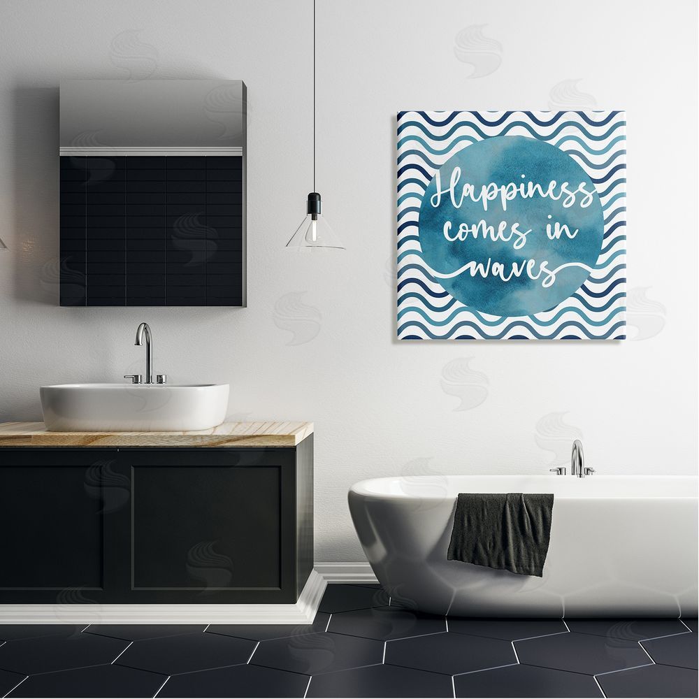 Linda Birtel Happiness Comes In Waves Pattern Canvas Wall Art in Room