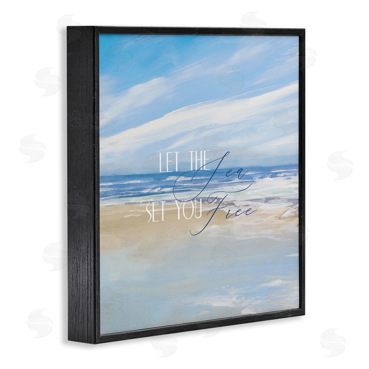 Dan Meneely Let The Sea Set You Free Phrase Black Framed Glicee Wall Art Print
