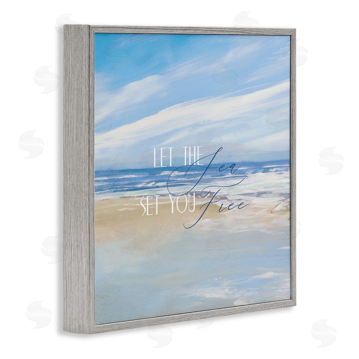 Dan Meneely Let The Sea Set You Free Phrase Gray Framed Glicee Wall Art Print