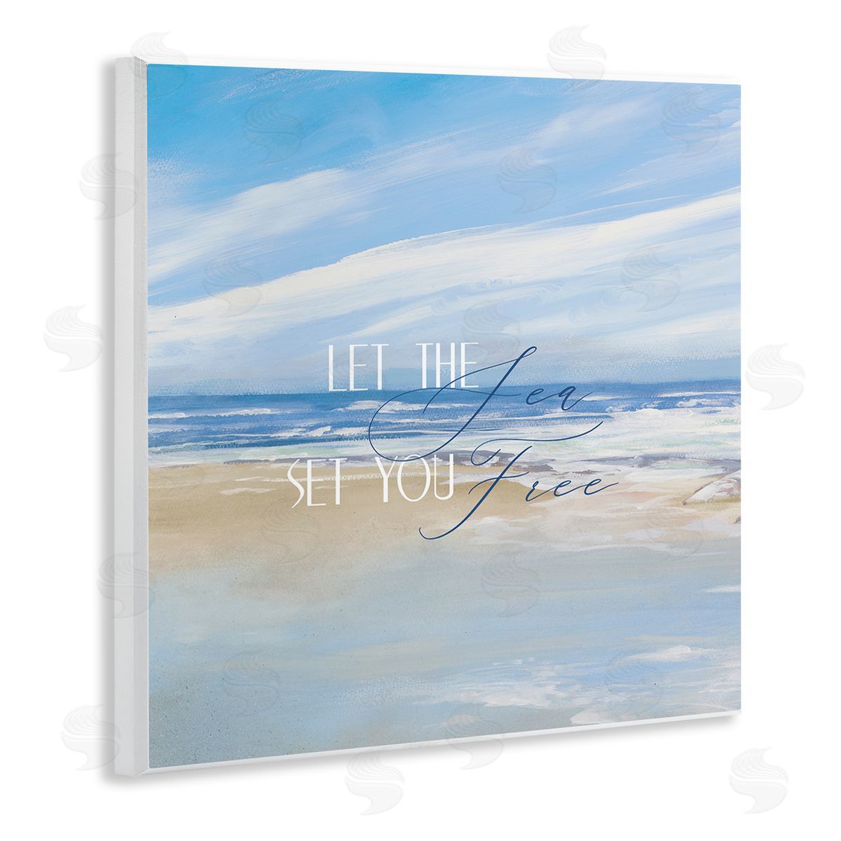 Dan Meneely Let The Sea Set You Free Phrase Wooden Wall Plaque Art Print