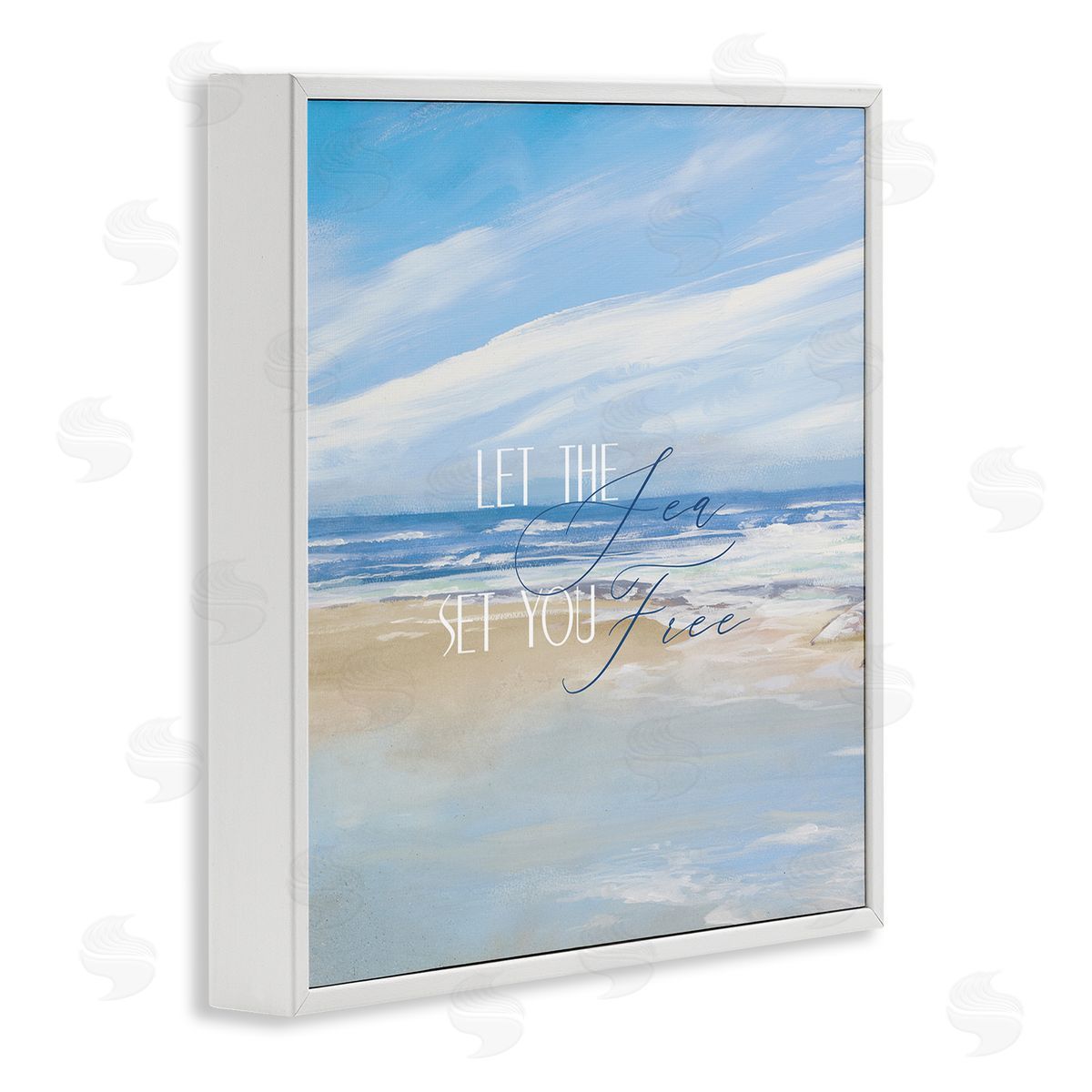 Dan Meneely Let The Sea Set You Free Phrase White Framed Glicee Wall Art Print