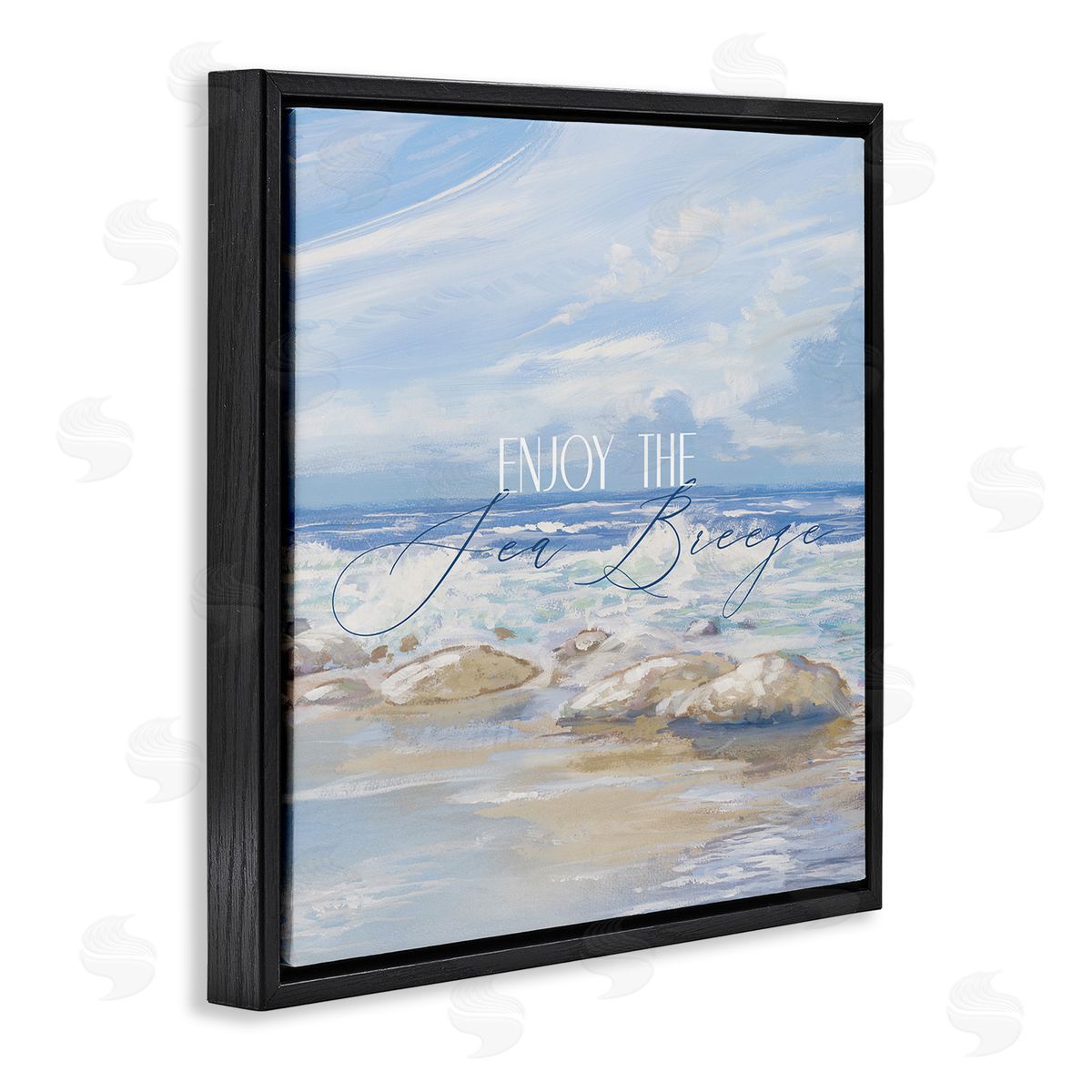 Dan Meneely Enjoy The Sea Breeze Scenery Black Floating Frame Canvas Wall Art Print