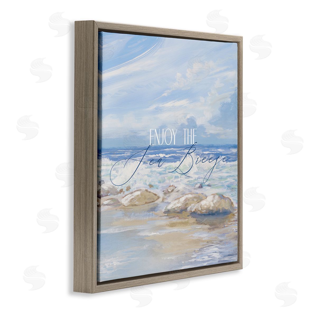 Dan Meneely Enjoy The Sea Breeze Scenery Brown Floating Frame Canvas Wall Art Print