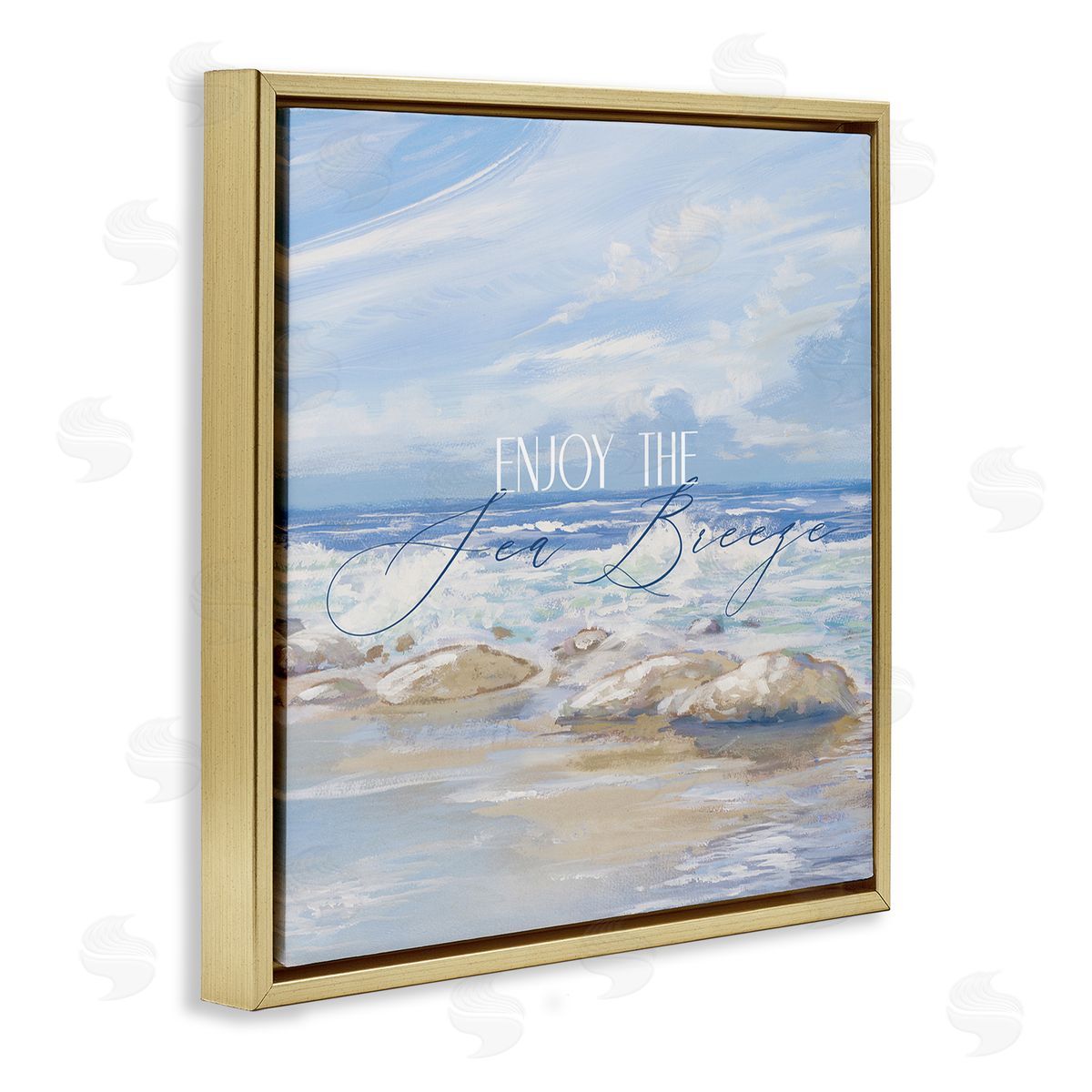 Dan Meneely Enjoy The Sea Breeze Scenery Gold Floating Frame Canvas Wall Art Print