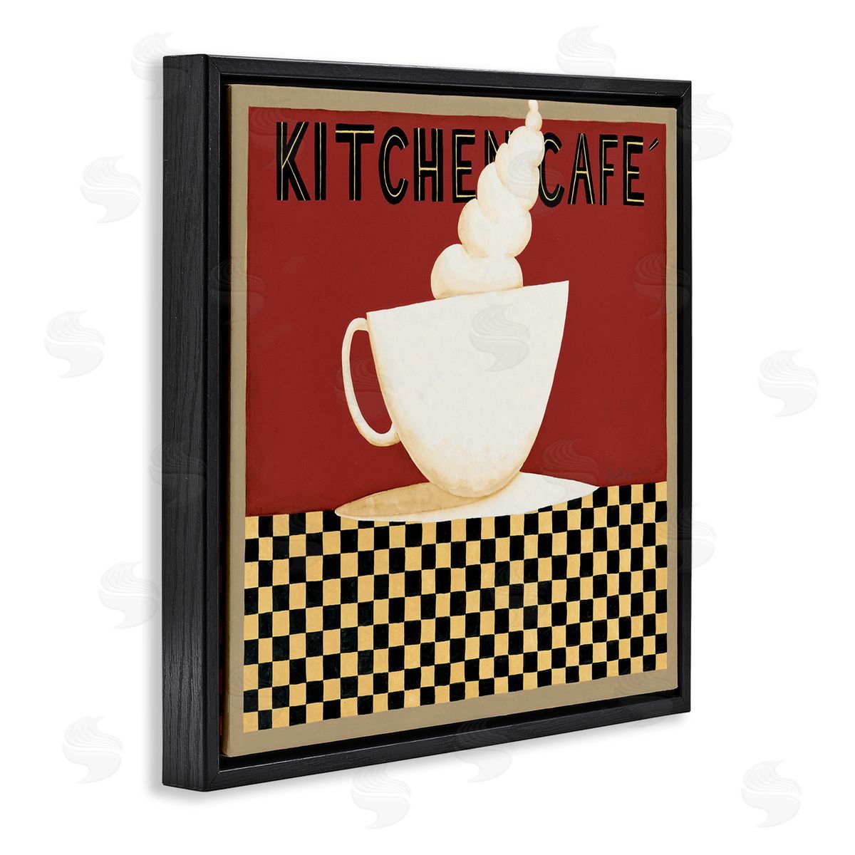 Dan DiPaolo Kitchen Cafe Vintage Patterned Black Floating Frame Canvas Wall Art Print