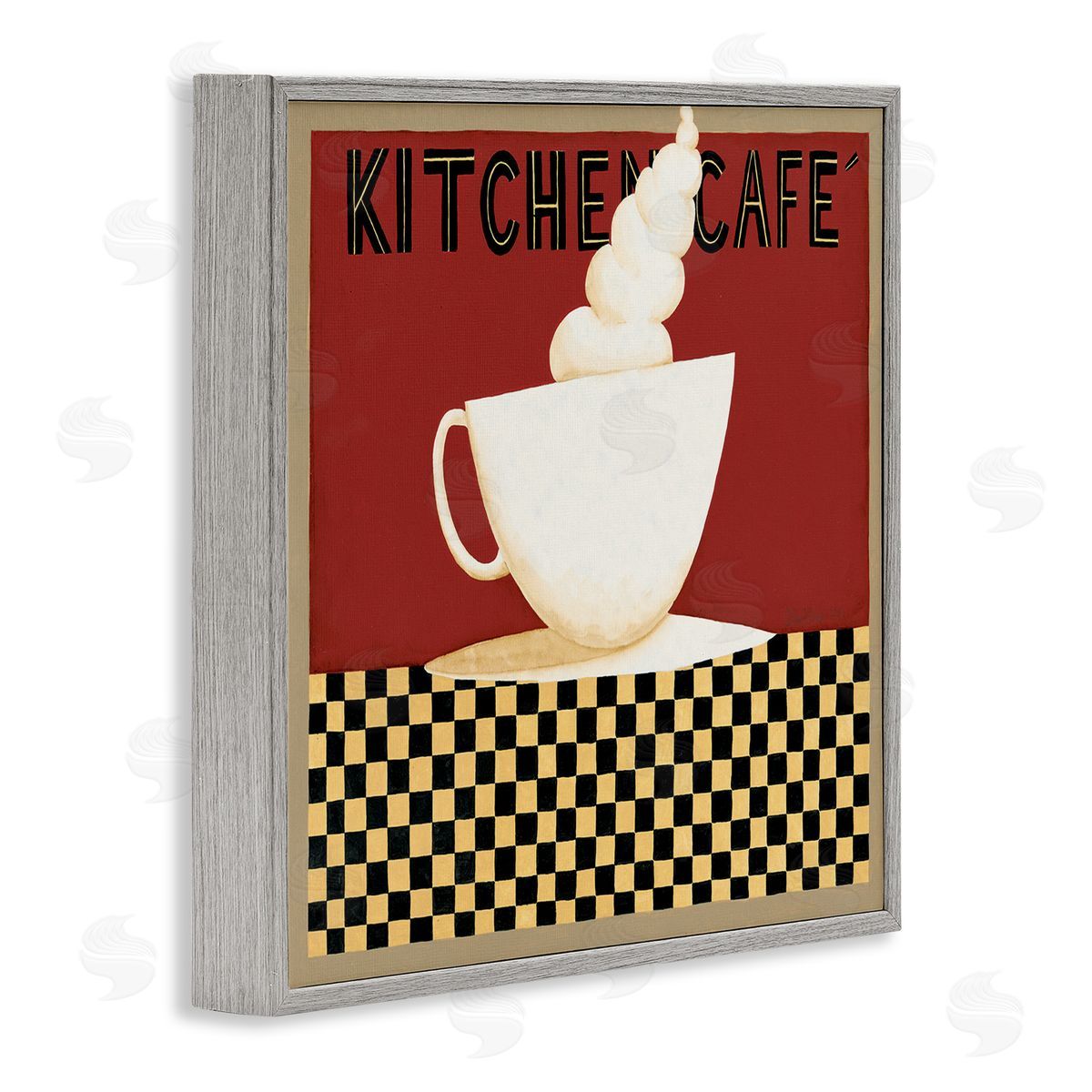 Dan DiPaolo Kitchen Cafe Vintage Patterned Gray Framed Glicee Wall Art Print