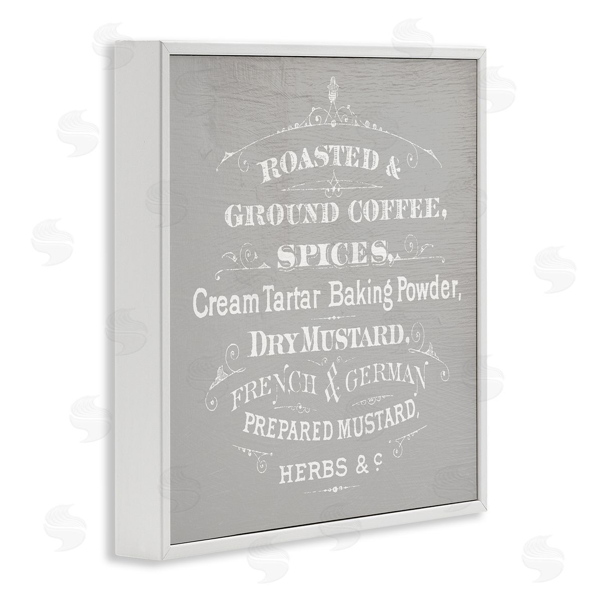 Stupell Studio Vintage Kitchen Spices List White Framed Glicee Wall Art Print