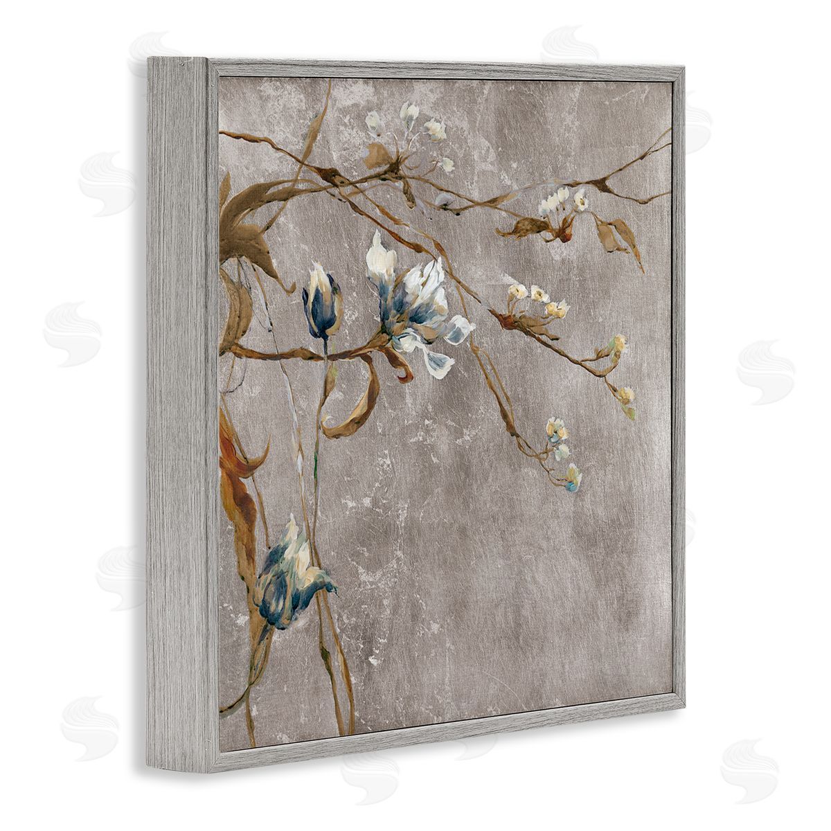 Liz Jardine Traditional Tree Flower Buds Gray Framed Glicee Wall Art Print