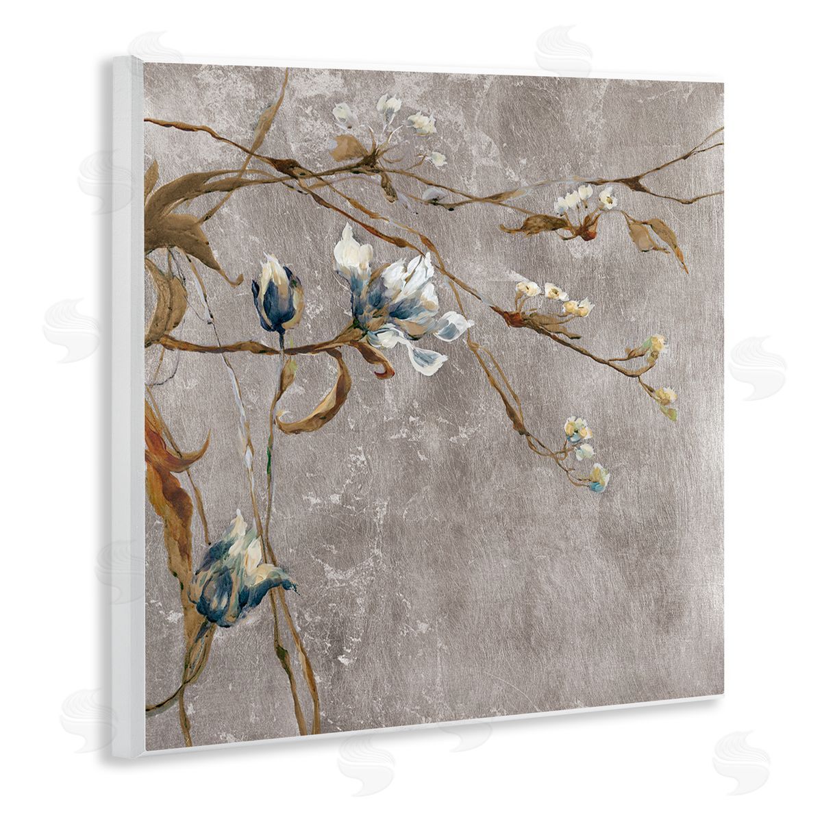 Liz Jardine Traditional Tree Flower Buds Wooden Wall Plaque Art Print