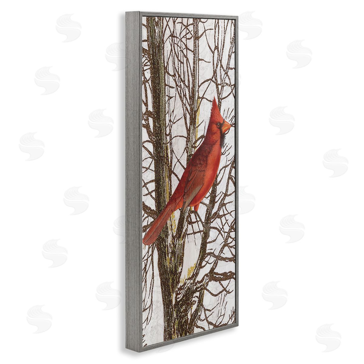 Stupell Studio Cardinal Bird Perched Trees