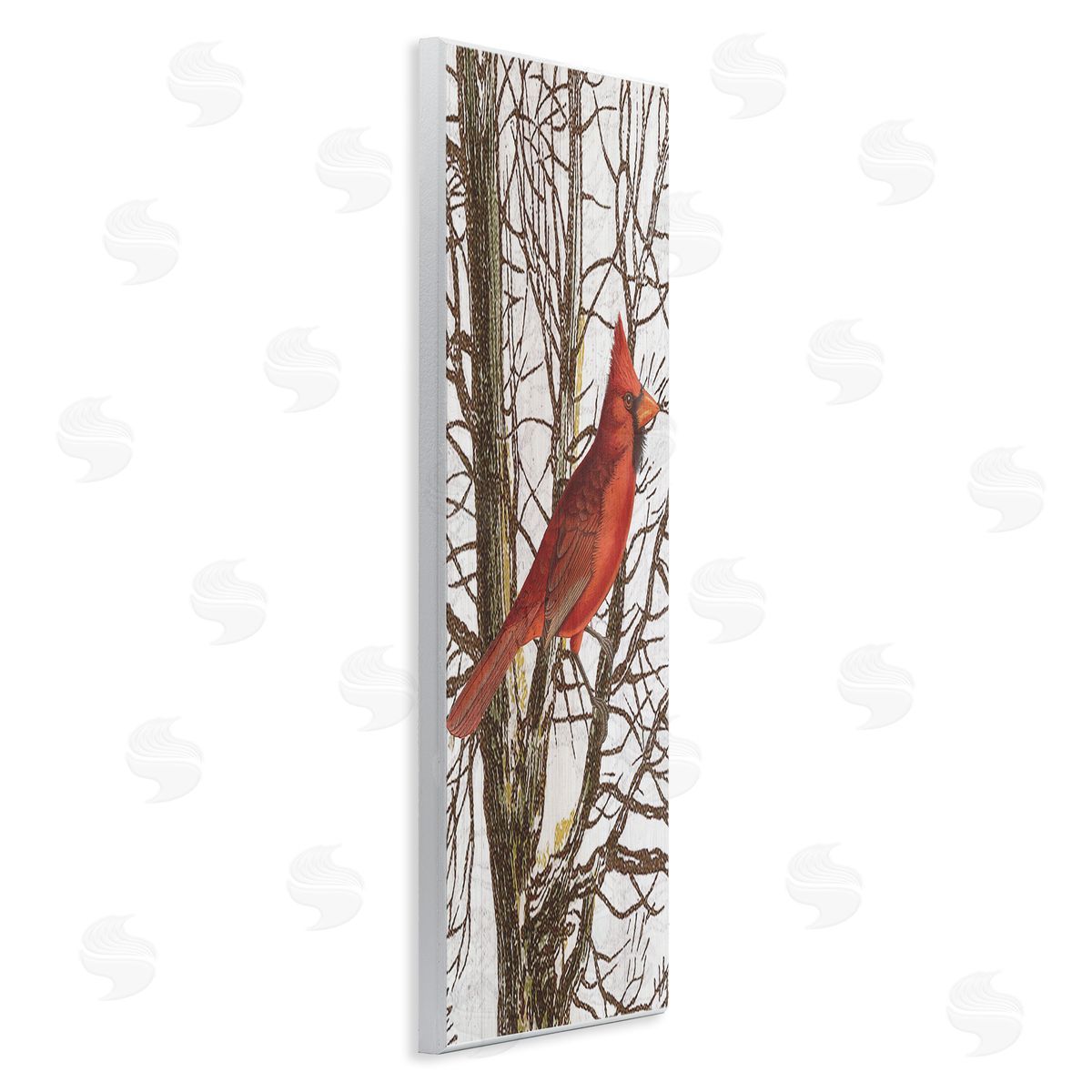 Stupell Studio Cardinal Bird Perched Trees