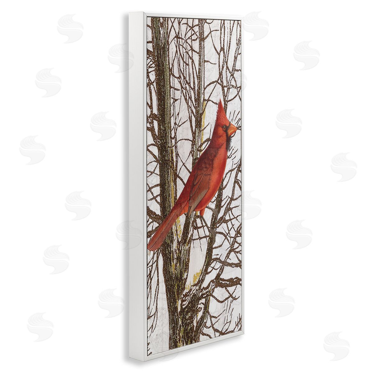Stupell Studio Cardinal Bird Perched Trees