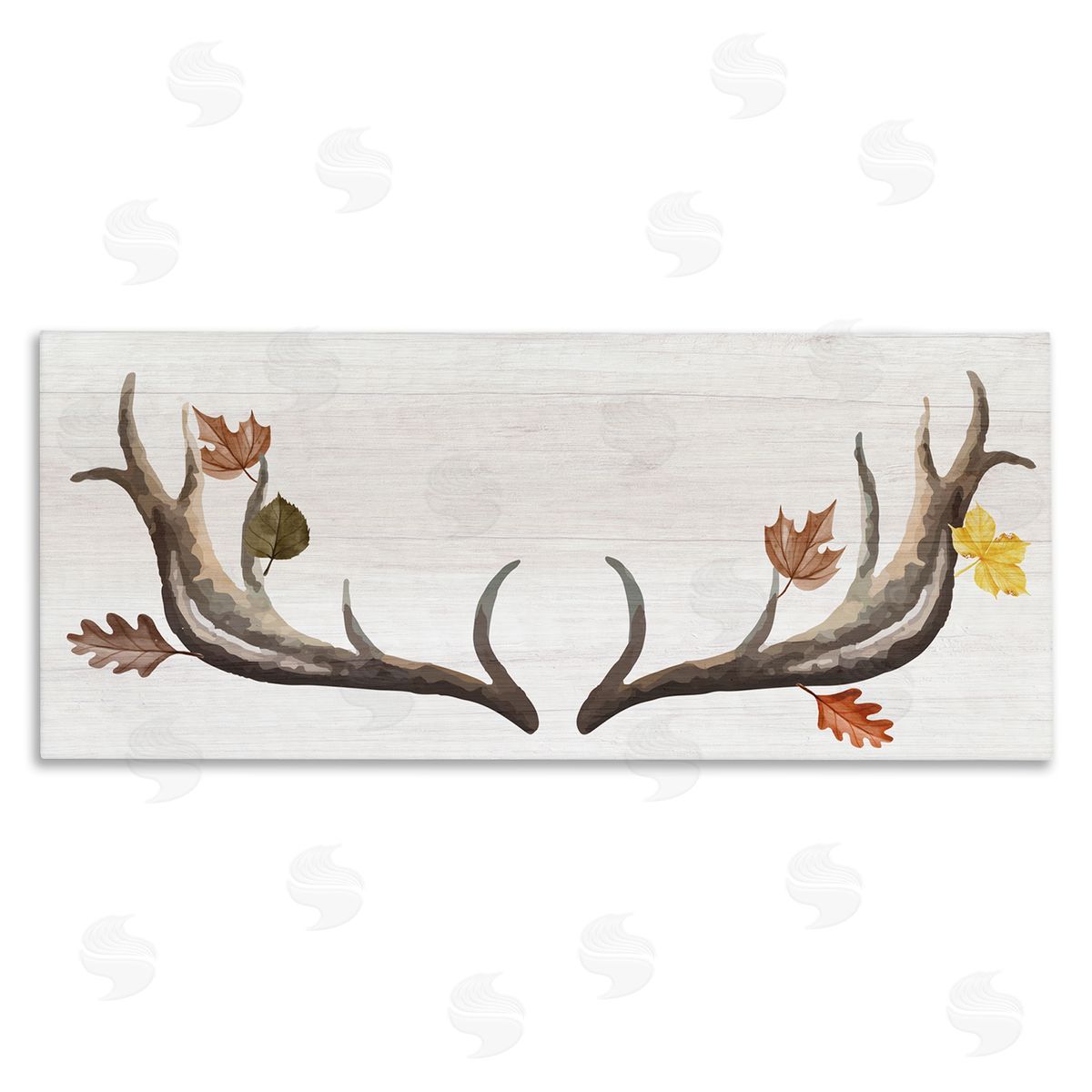 Stupell Studio Fall Leaves Woodland Antlers