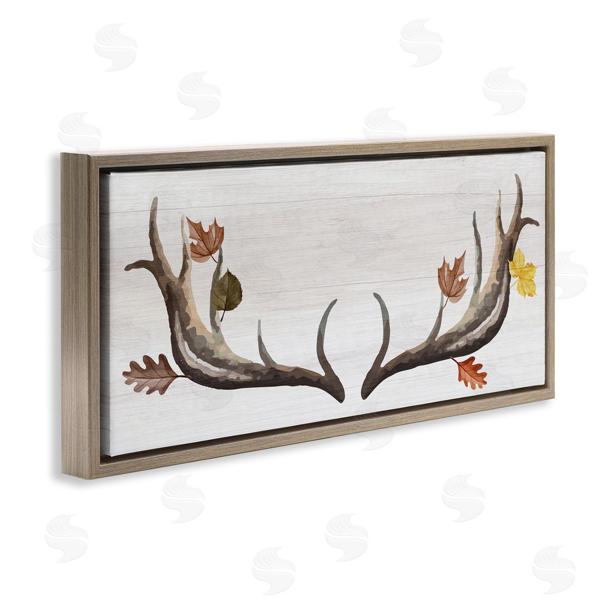 Stupell Studio Fall Leaves Woodland Antlers
